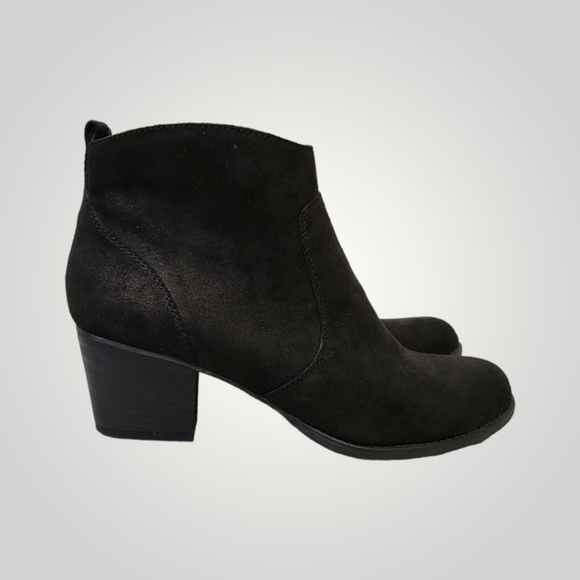 Franco Sarto Shoes‎ Womens 10M Black Booties Ankle Boots Huette Block Heel - Picture 1 of 11